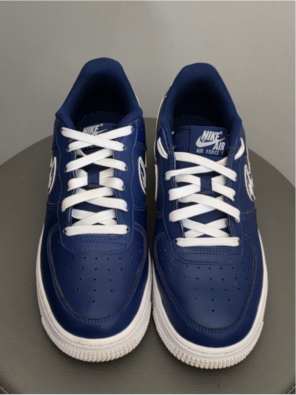 Nike Air Force 1 LV8 1 GS Splatter Swoosh Blue Void Sneakers 8.5 W | 6.5 Youth - Picture 3 of 10